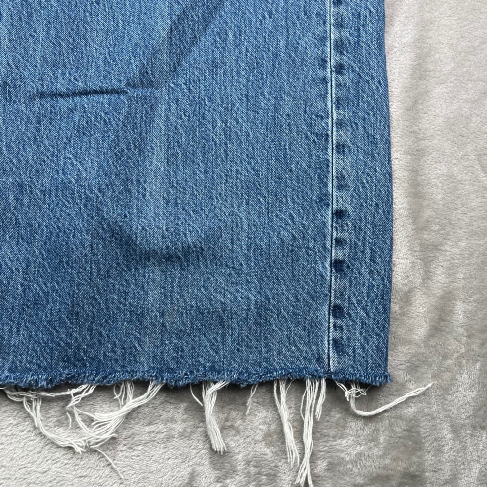 Abercrombie & Fitch Low Rise Ultra Loose Jeans Women 30 Long Medium Wash Raw Hem - Picture 3 of 14